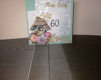Geburtstagskarte zum 60 für eine Frau, verspielt