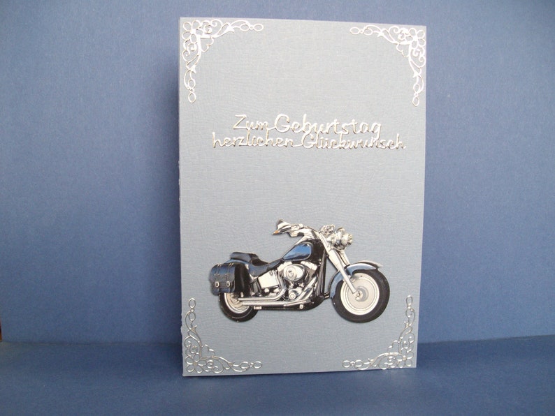 Geburtstagskarte, Mann, Motorrad Bild 1