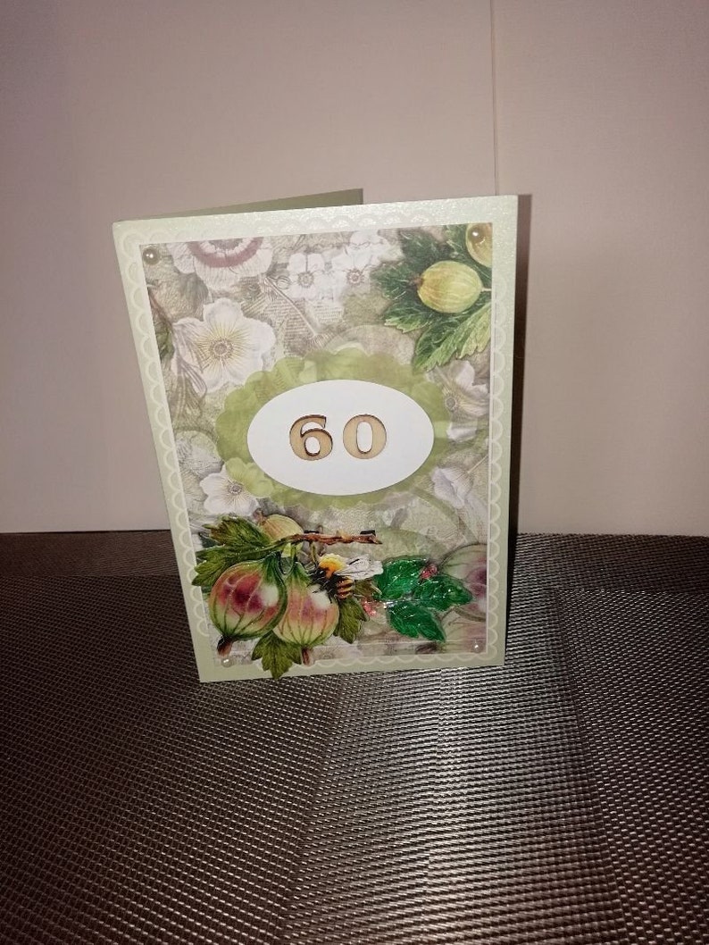 Geburtstagskarte zum 60 für eine Frau Bild 1
