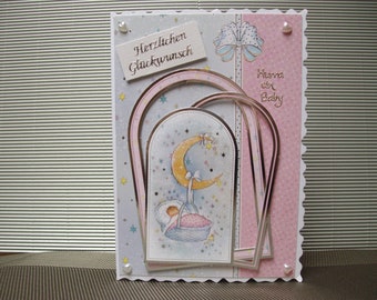 Congratulations card for the birth of a girl or boy