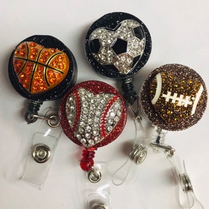 Sports Retractable Badge Reel - Holder for ID and Name Tag with Belt Clip