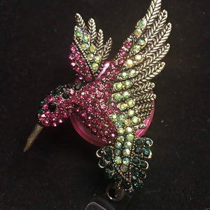 Jeweled Hummingbird !!! Retractable Badge Reel - Holder