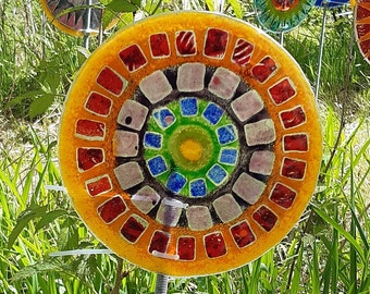 Gartenobjekt Kreis klein 20cm, Glasfusing