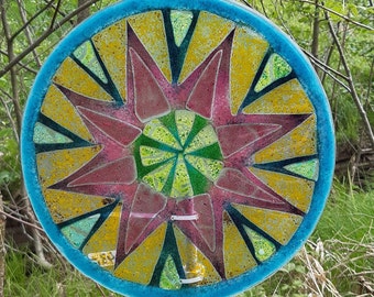 Gartenobjekt Kreis  27cm, Glasfusing
