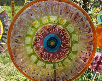 Gartenobjekt Kreis 36cm Glasfusing