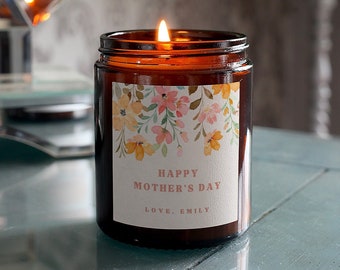 Mother's Day Gift Personalised Candle for Mum, Includes Gift Box & Matches