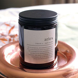 Aries Gift Definition Star Sign Zodiac Candle, Includes Gift Box & Matches image 2