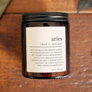 Aries Gift Definition Star Sign Zodiac Candle, Includes Gift Box & Matches image 4