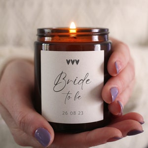 Bride To Be Gift Personalised Wedding Candle, Includes Gift Box & Matches