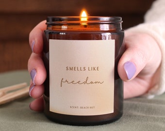 Leaving Gift Smells Like Freedom Candle, New Job or Retirement Present