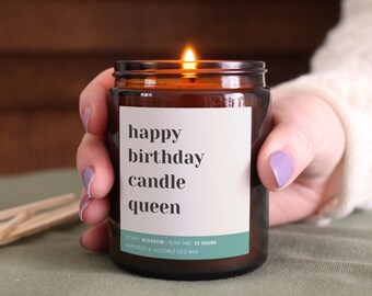 Happy Birthday Candle Queen Gift Candle, Includes Gift Box & Matches