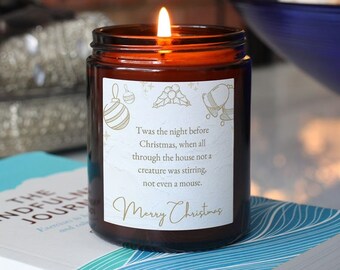 Christmas Poem Candle, Twas The Night Before Christmas, Includes Gift Box & Matches