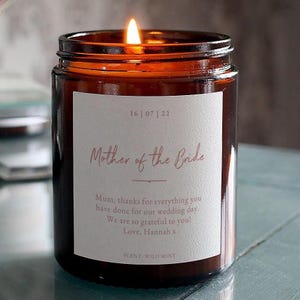 Mother Of The Bride Gift: Scented Soy Candle with Gift Box & Matches