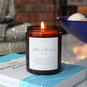 Mother Of The Groom Gift Scented Candle - Unique Wedding Gift for Mum