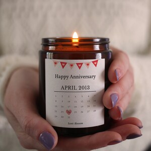 Special Date Personalised Anniversary Gift Candle, with Gift Box & Matches image 2