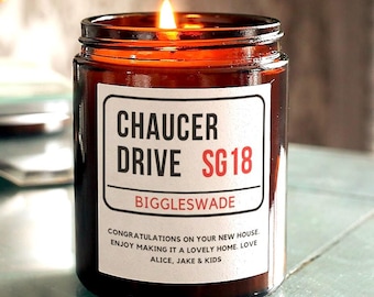 New Home Gift Personalised Housewarming Candle