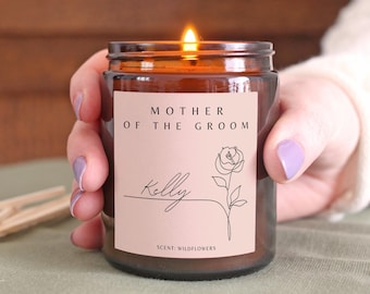 Mother of the Groom Gift Personalised Scented Candle Wedding Gift Keepsake