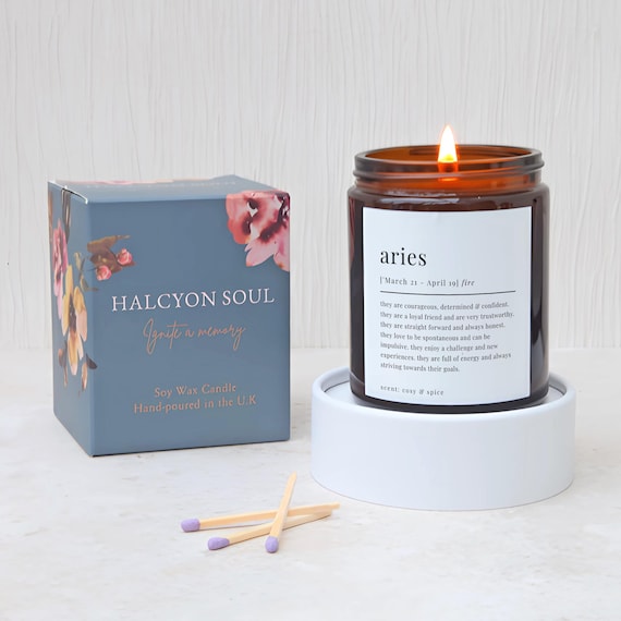Aries Gift Definition Star Sign Zodiac Soy Candle