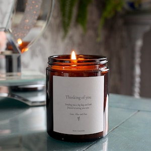 Thinking of You Condolence Candle, Personalised Sympathy Gift for Bereavement, Includes Gift Box & Matches image 4