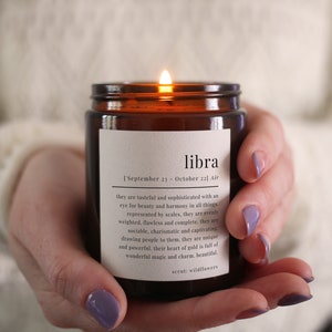 Libra Gift Definition Star Sign Zodiac Candle, Includes Gift Box & Matches image 4