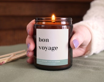 Leaving Gift, Bon Voyage Candle, Good Luck to Her, with Gift Box & Matches