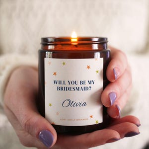 Personalized Bridesmaid Proposal Soy Candle Gift Box with Matches