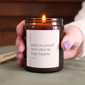 Positivity Gifts for Friends, Believe in Yourself Candle