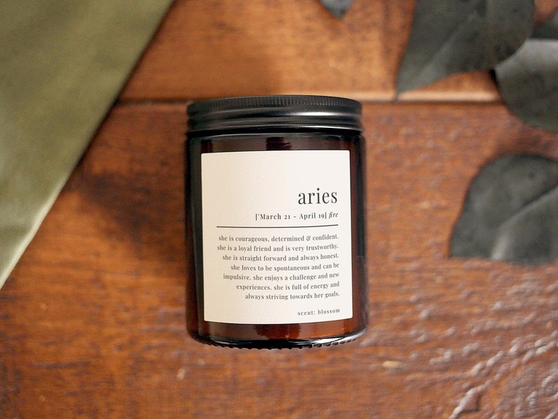 Aries Gift Definition Star Sign Zodiac Candle, Includes Gift Box & Matches image 4