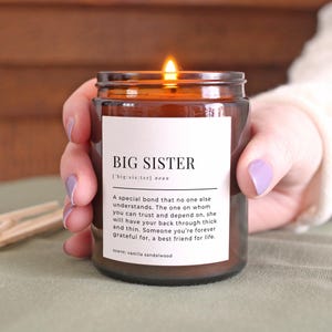 Big Sister Definition Candle: Soy Wax Gift Box with Matches
