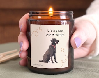 Labrador Owner Gift: Soy Candle with Matches