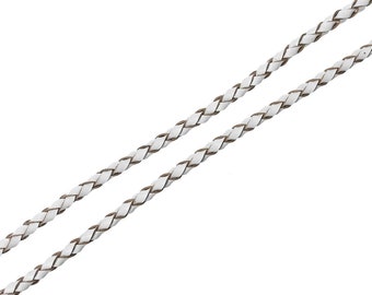 Grün Länge: wählbar Lederband Geflochten 3 mm Lederschnur ab 1,73€//m