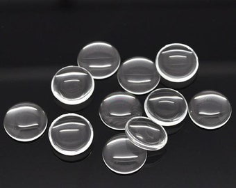 10 x cabochon de verre clair 14 mm
