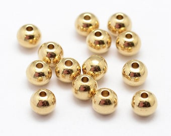 20 x Metal beads brass 6 mm