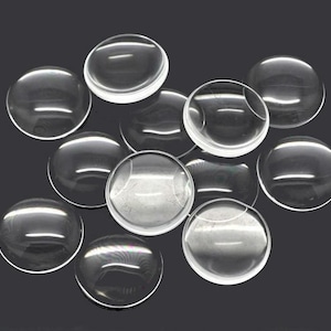 5 x Glass Cabochon Clear 22 mm