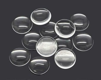 5 x Glass Cabochon Clear 22 mm