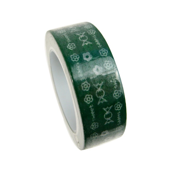 Washi tape Candy Green et blanc 10 m