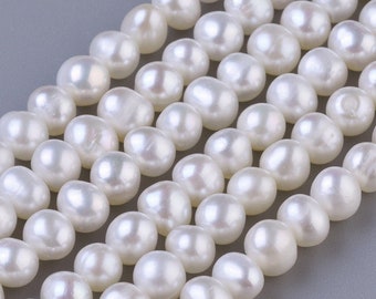 10 x Freshwater Pearls White Round 5 mm