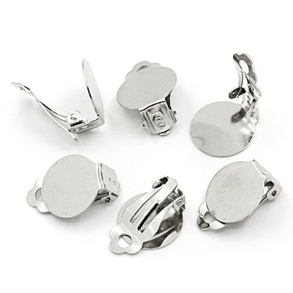 For 15 mm: 10 x ear clips silver 15 x 20 mm