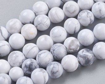 20 x Howlith Pearls White 6 mm