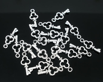 20 x Anhänger Schlüssel 16x6mm