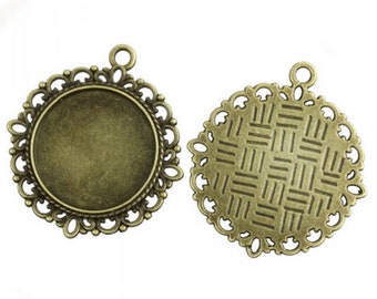 For 20 mm: 4 x cabochon setting bronze 35 x 32 mm