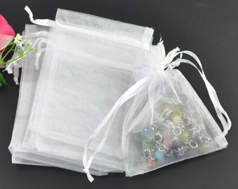 50 x bolsa organza blanco 12 x 9 cm