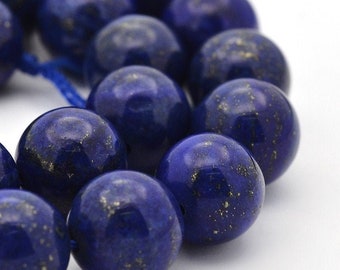 4 x Lapis Lazuli Perlen Blau 12mm