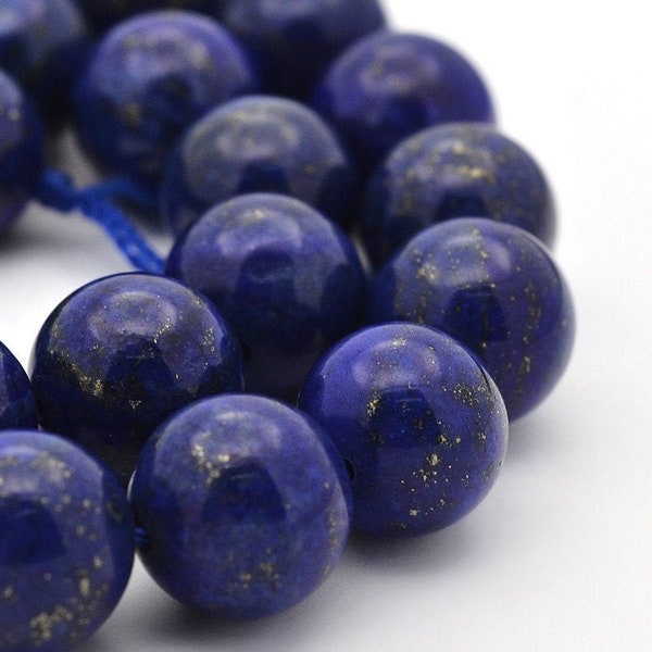 4 x Lapis Lazuli Perlen Blau 12mm