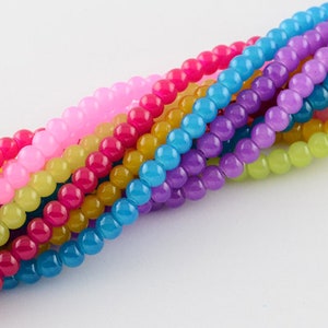 50 x glass beads Bunt 6 mm