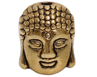 5 x Metal Beads Buddha Gold 11 x 9 mm