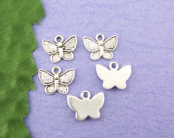 10 x Anhänger Schmetterling Silber 10x13mm