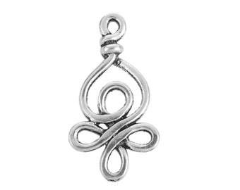 5 x Pendant Celtic Knot Silver 28 x 15 mm