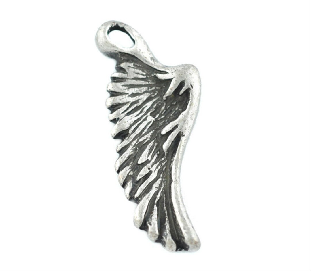 5 X Pendant Wing Silver 22 X 9 Mm Etsy