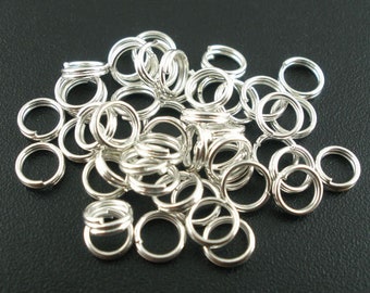 100 x anillos divididos plateados 5 mm